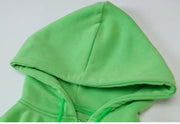 Green zipper up fashion Crop top hoodie