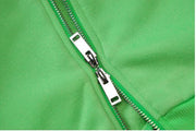 Green zipper up fashion Crop top hoodie