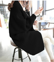 knit coat women's long cardigan sweater