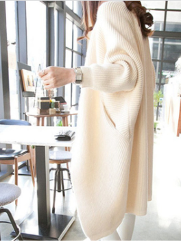 knit coat women's long cardigan sweater