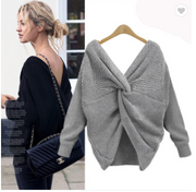 open-back irregular criss-cross wool knit cashmere