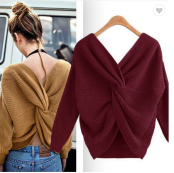 open-back irregular criss-cross wool knit cashmere