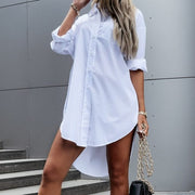 White Plain Loose Oversized Blouses